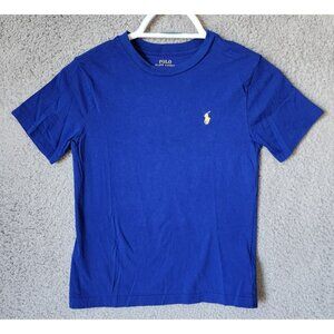 POLO Ralph Lauren Blue With Yellow Pony Logo T Shirt Youth Size Small Cotton
